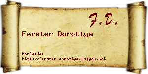 Ferster Dorottya névjegykártya